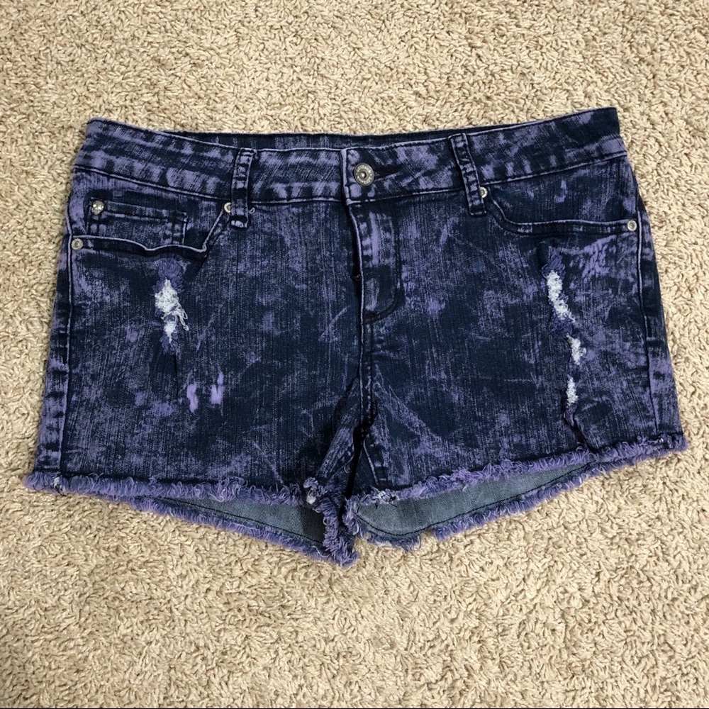 Purple/Blue Denim Shorts